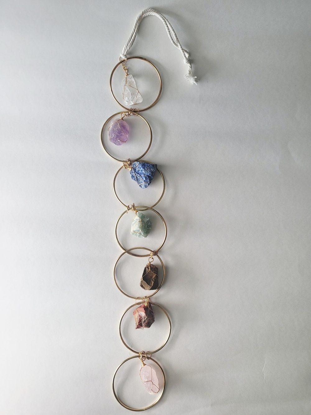 Hanging CHAKRA Gemstone Ring Mobile